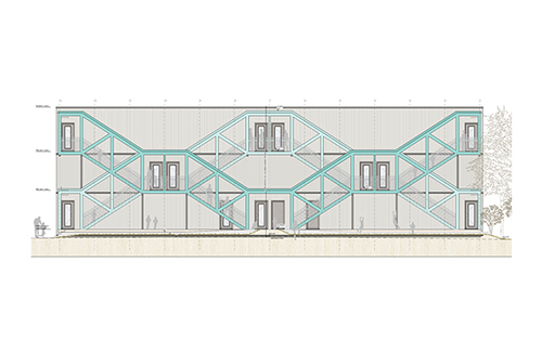 Le projet de Verve Architekten avec l’escalier mis en évidence en vert